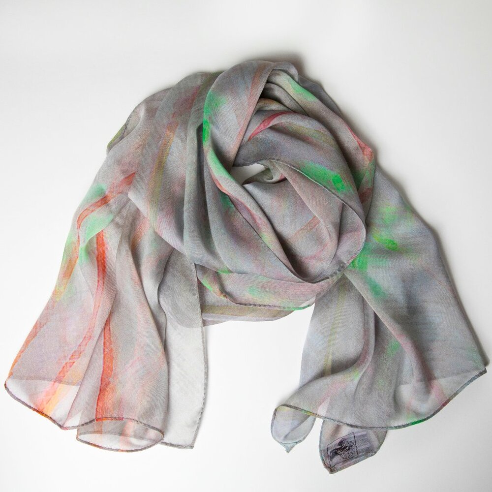 ImageDiary Ragdale Reeds 100% silk chiffon scarf - limited edition 12/15